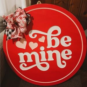Red 'Be Mine' Decorative Door Sign